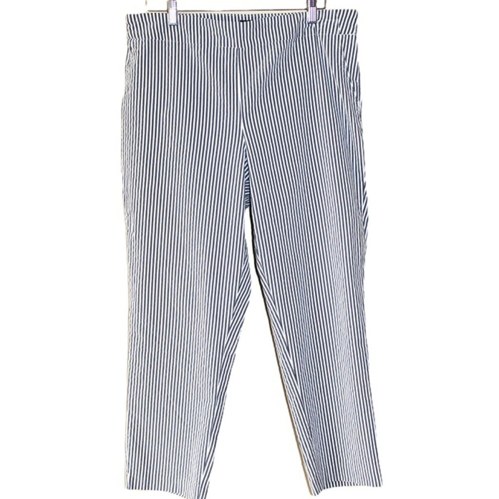 JONES NEW YORK Striped Nautical Stretchy Warm-Weather Cropped Pants (16W)